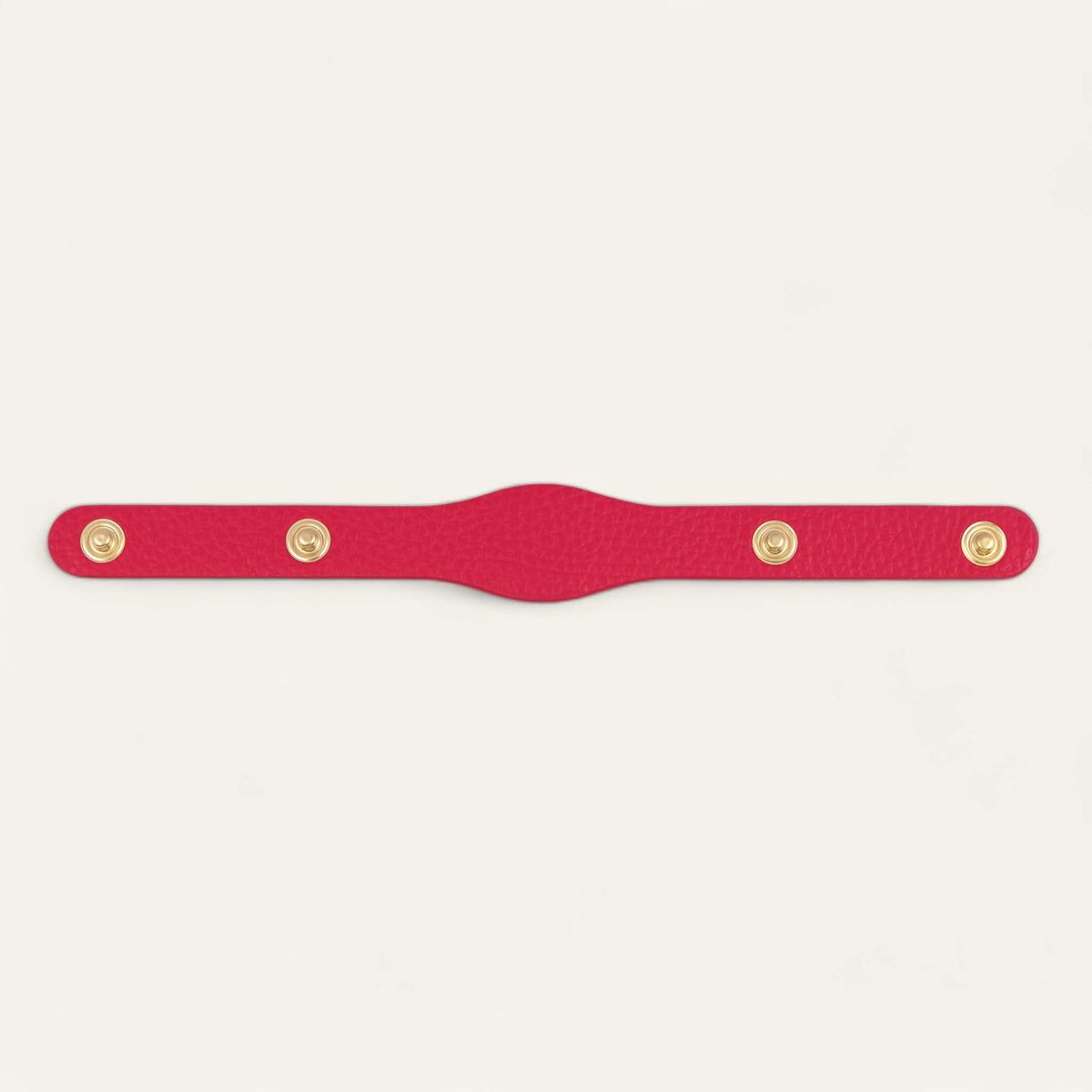 Pillarbox Red Sarah Haran Deco Logo with Gold hardware back