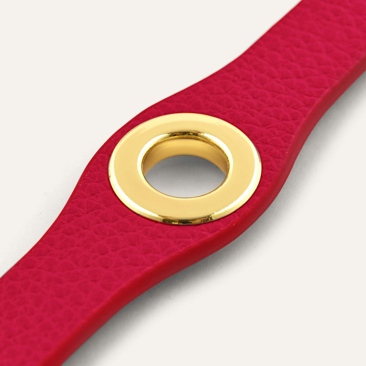 Pillarbox Red Sarah Haran Deco Stud with Gold hardware detail