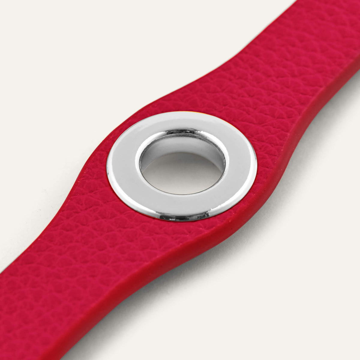 Pillarbox Red Sarah Haran Deco Stud with Silver hardware detail