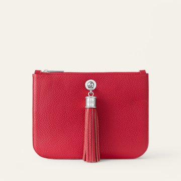 Ivy | Pillarbox Red with Silver hardware