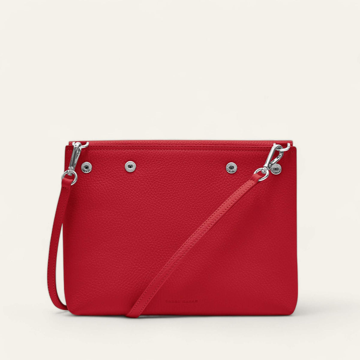 Pillarbox Red Sarah Haran Jasmine Crossbody with Silver hardware back