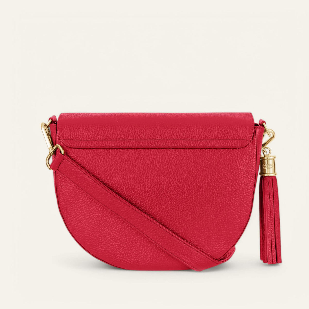 Pillarbox Red Sarah Haran Luna Satchel with Gold hardware back