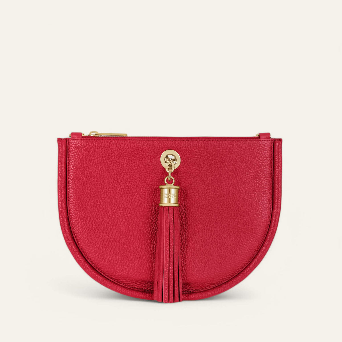 Pillarbox Red Sarah Haran Luna Satchel with Gold hardware luna ivy