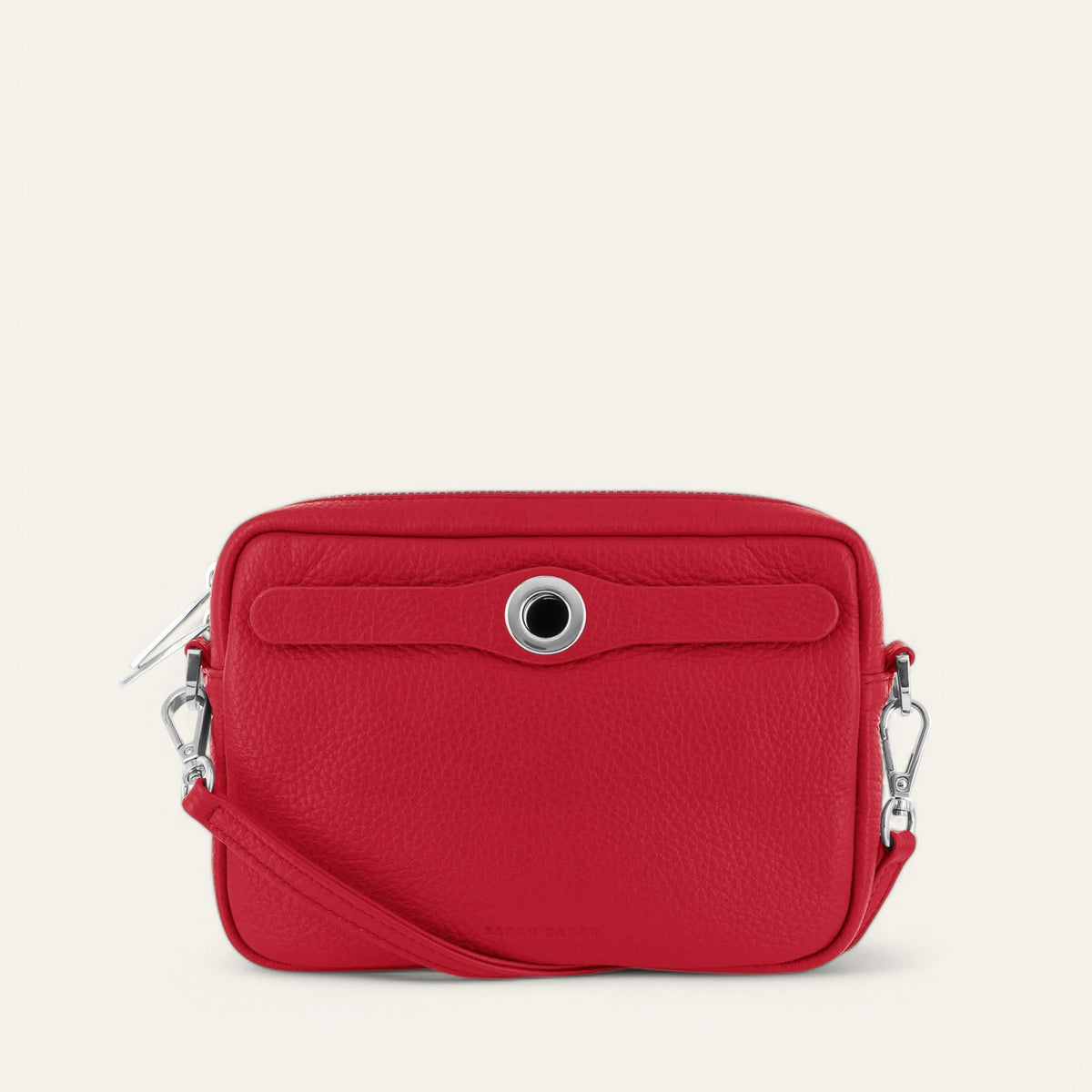 Pillarbox Red Sarah Haran Millie Crossbody with Silver hardware