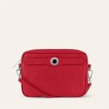 Pillarbox Red Sarah Haran Millie Crossbody with Silver hardware