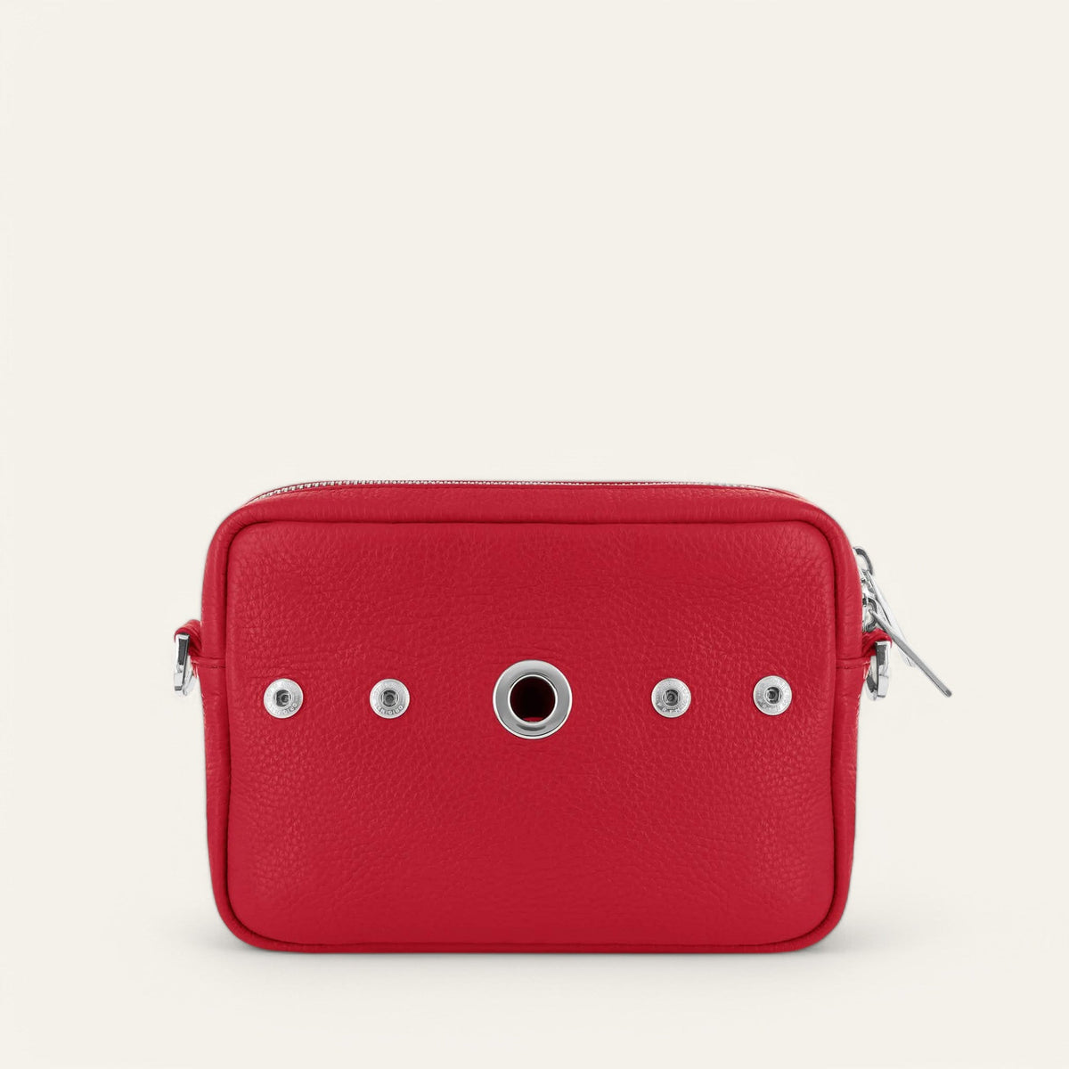 Pillarbox Red Sarah Haran Millie Crossbody with Silver hardware back