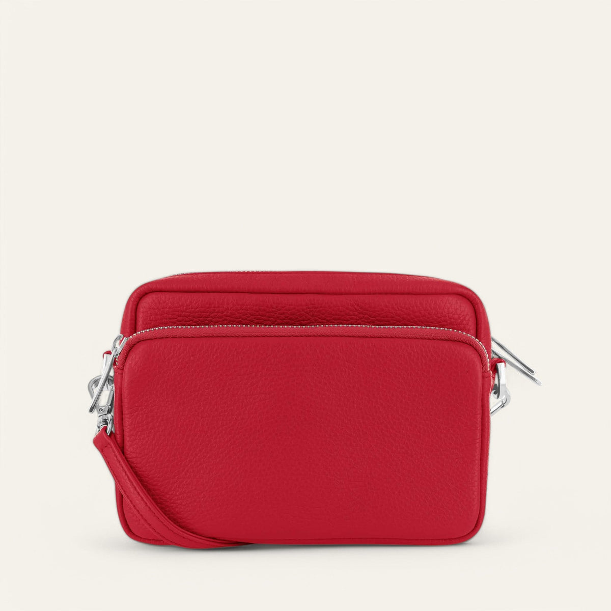 Pillarbox Red Sarah Haran Millie Crossbody with Silver hardware