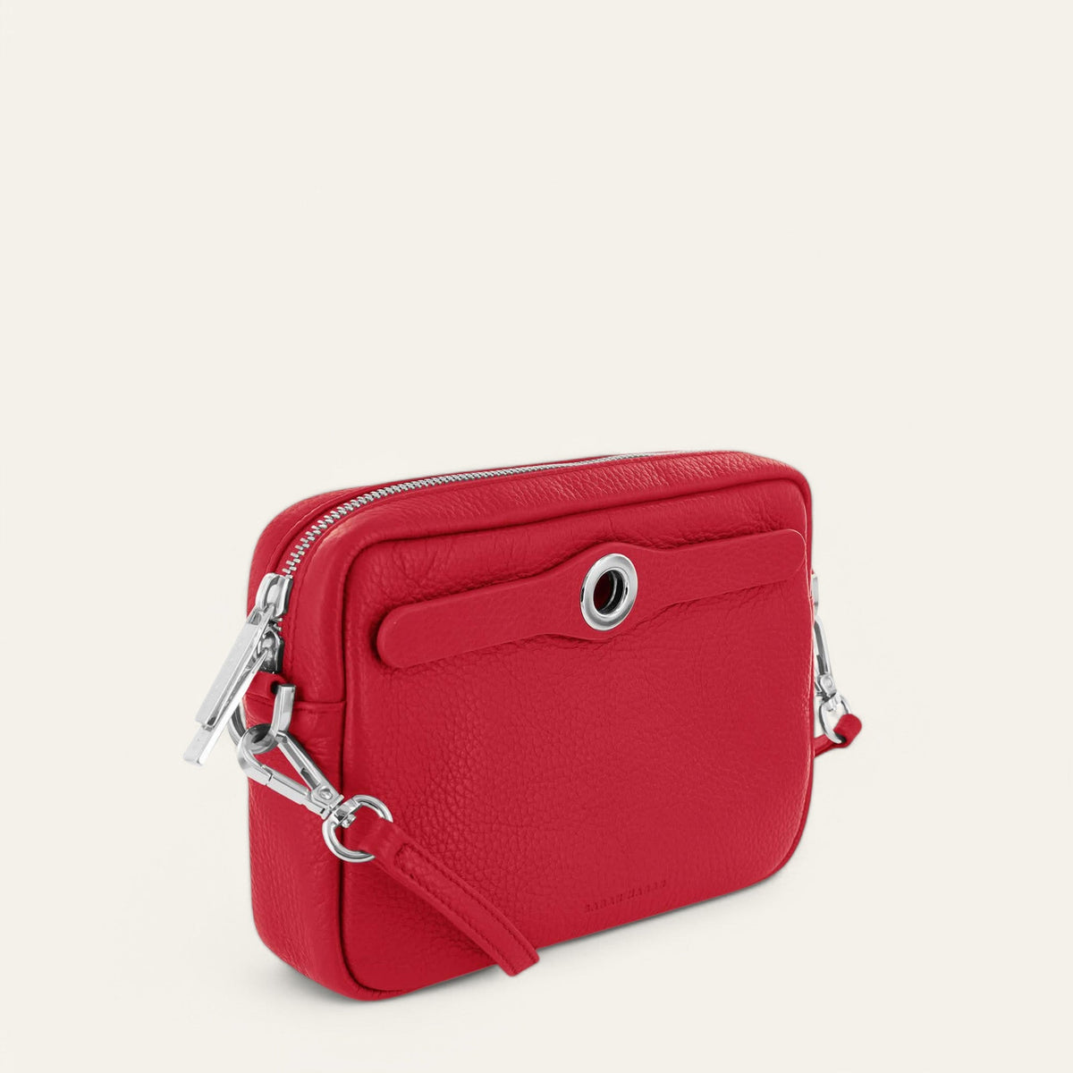 Pillarbox Red Sarah Haran Millie Crossbody with Silver hardware side
