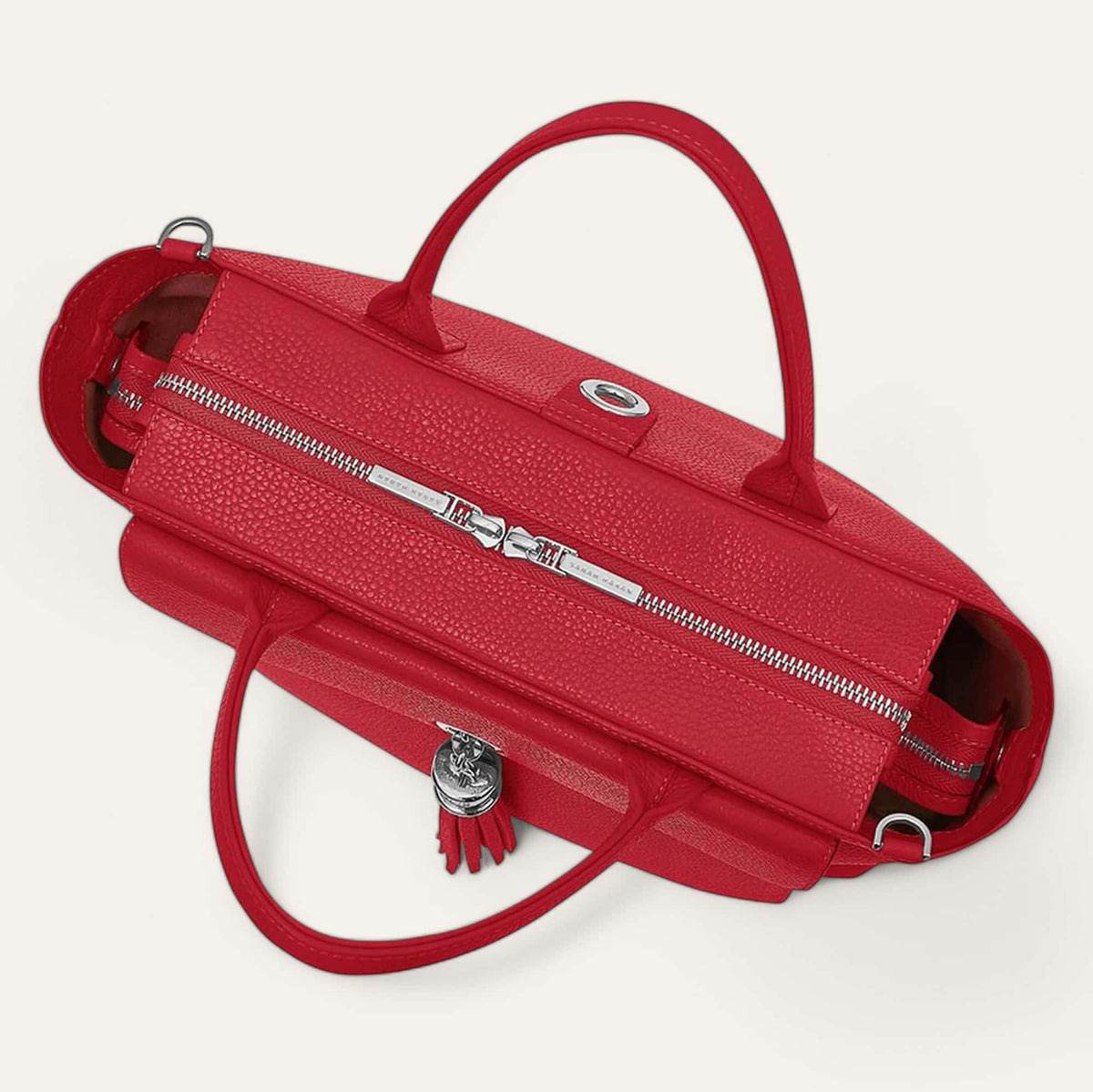 Pillarbox Red Sarah Haran Poppy Silver Top Closed closeup