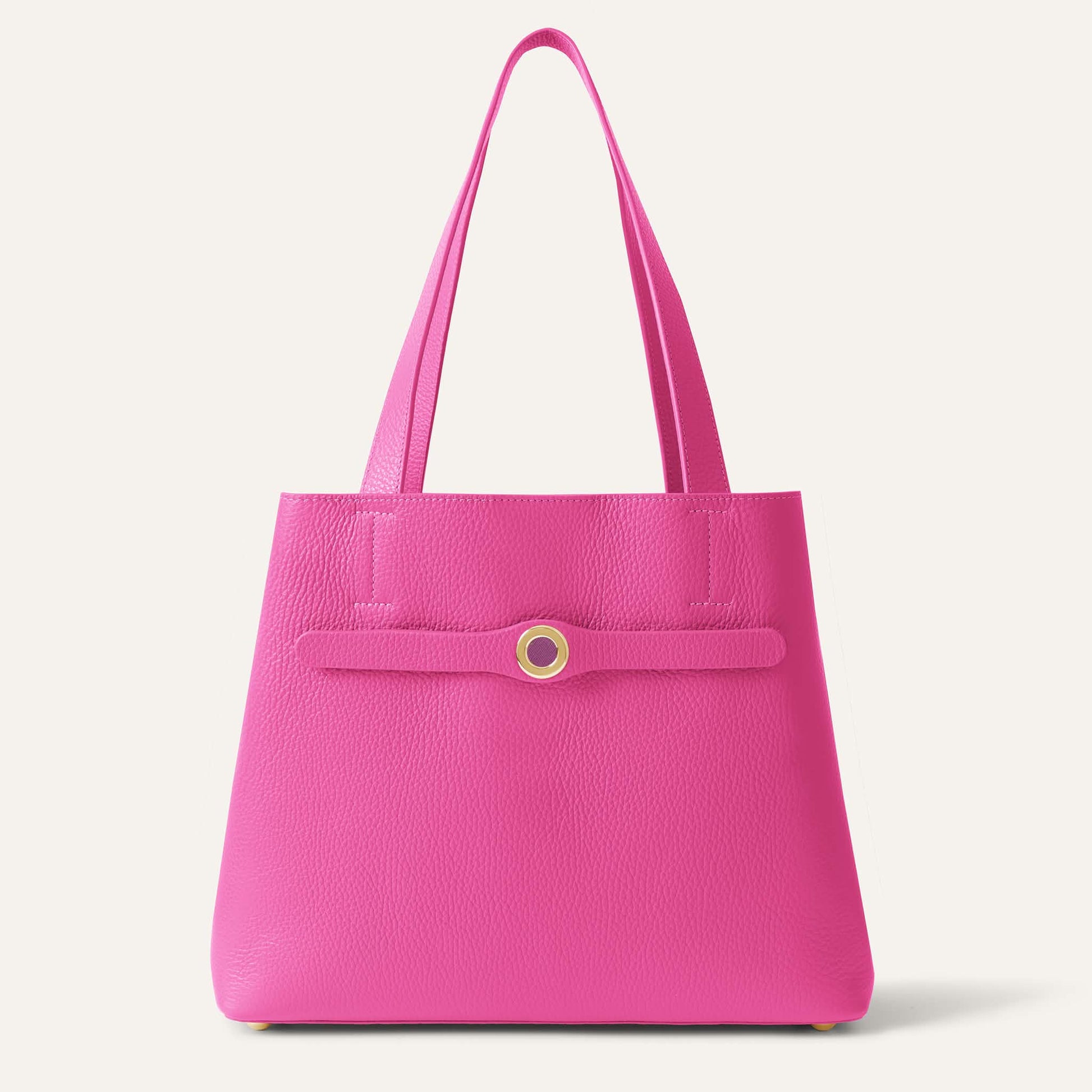 Pink Kiss Sarah Haran Sarah Tote with Gold hardware front closed