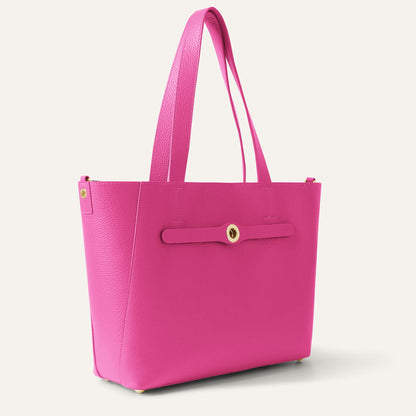 Pink Kiss Sarah Haran Sarah Tote with Gold hardware side open
