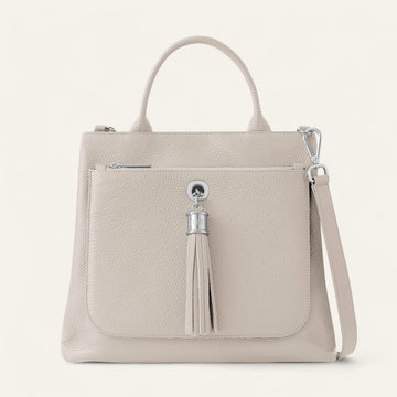 Porcelain Sarah Haran Dahlia Tote with Silver hardware front