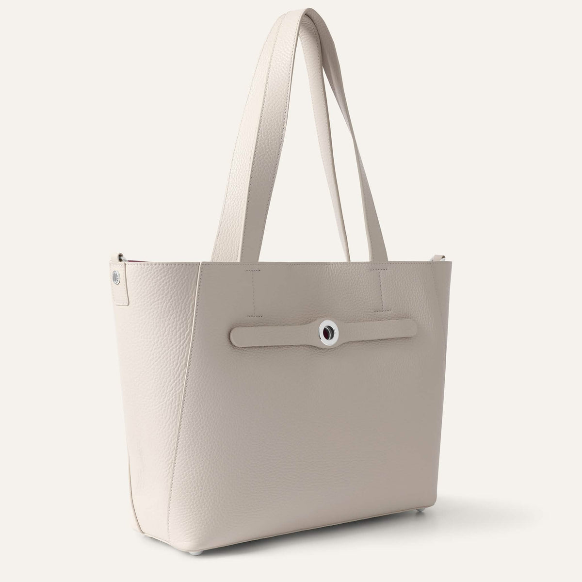 Porcelain Sarah Haran Sarah Tote with Silver hardware side open