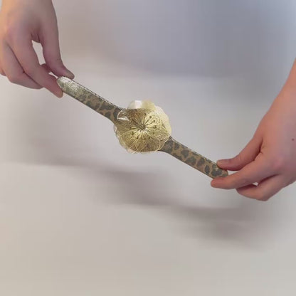 Fleur Deco Stud | Leopard Luxe with Gold hardware