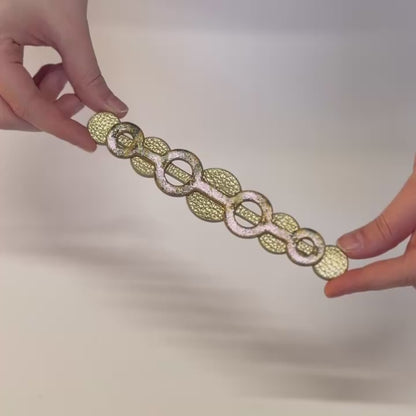 Art Deco Duo Mini | Leopard Luxe Shimmer Metallic Gold with Gold hardware