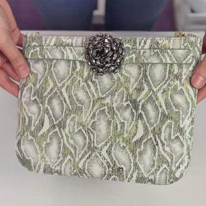 Ivy | Lichen with Silver hardware