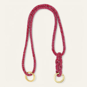 Red Sparkle Sarah Haran Kings Knot Strap with Gold hardware front