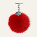 Pompom Tassel | Red with Silver hardware