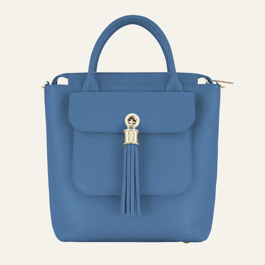Poppy Mini Backpack | Retro Blue with Gold hardware
