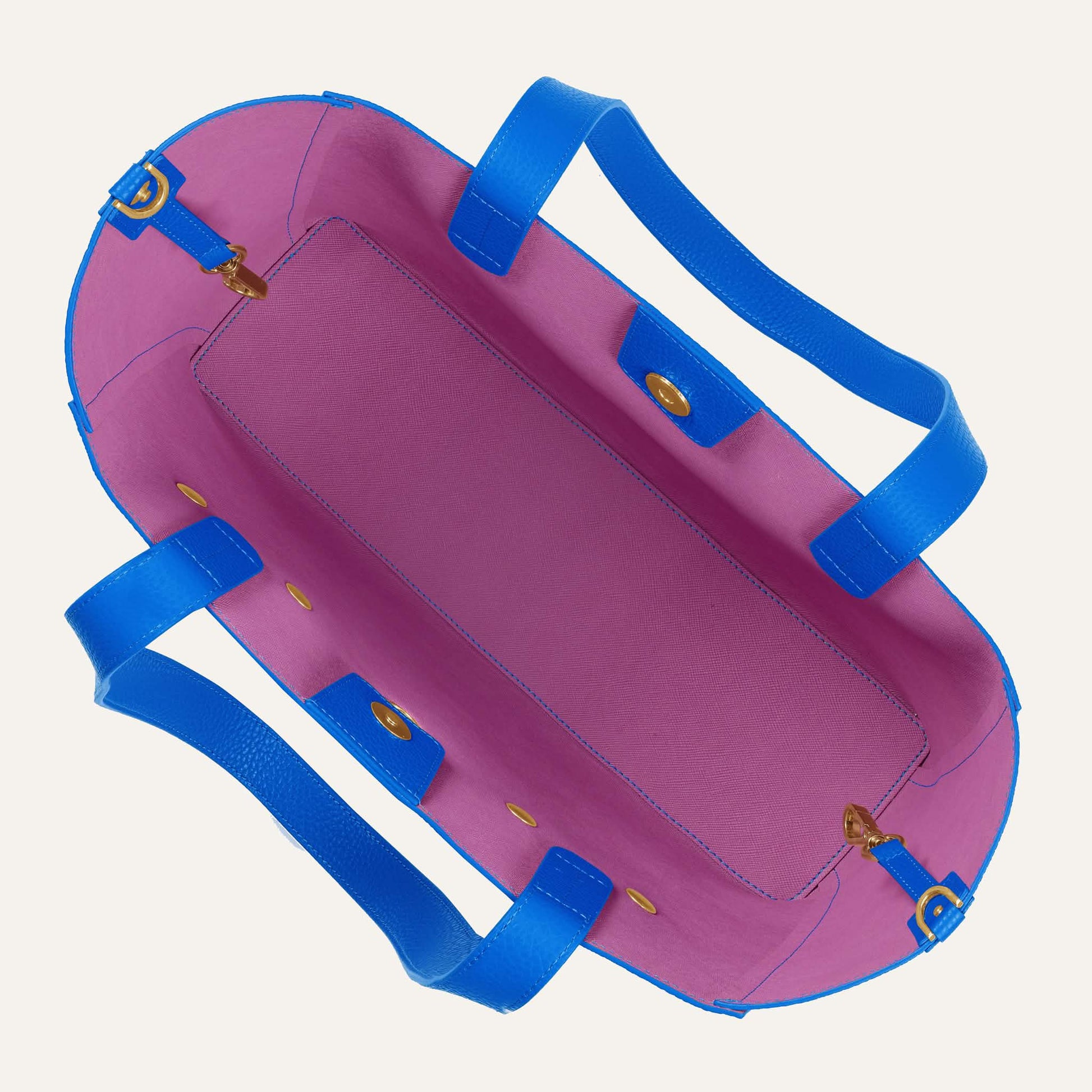 Sapphire Sarah Haran Sarah Tote with Gold hardware overhead