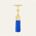 Capsule Tassel Mini | Sapphire with Gold hardware