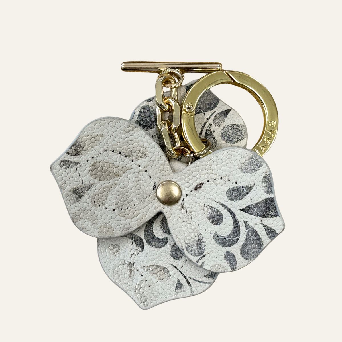 Fleur Tassel Charm | Conker Bicouture & Paisley Butter with Gold hardware