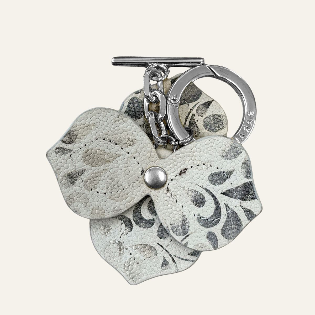 Fleur Tassel Charm | Conker Bicouture & Paisley Butter with Silver hardware