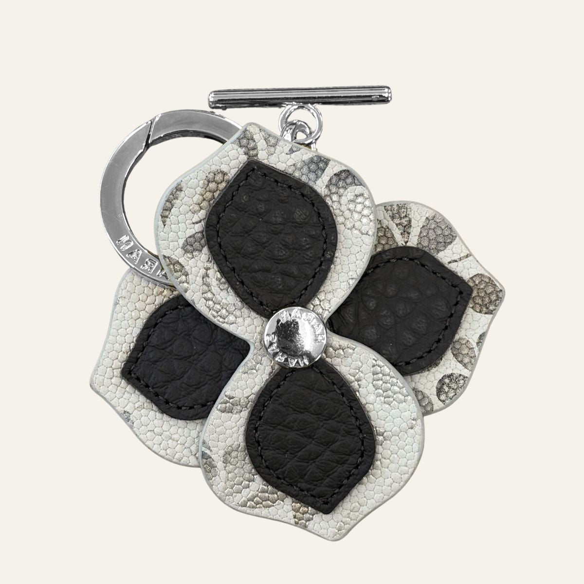 Fleur Tassel Charm | Conker Bicouture & Paisley Butter with Silver hardware