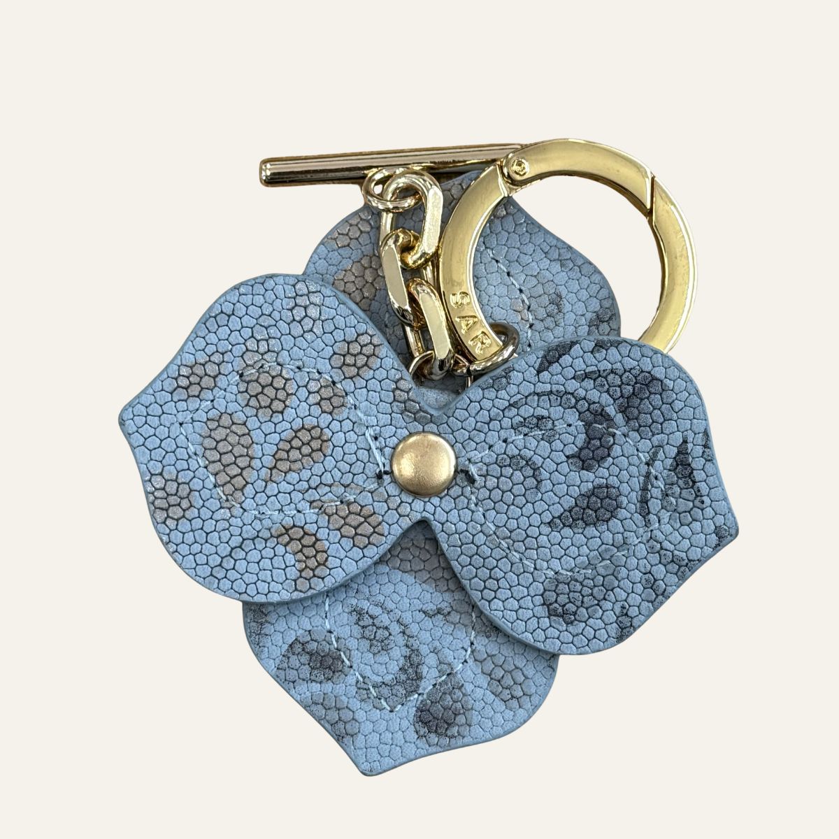 Fleur Tassel Charm | Navy Bicouture & Paisley Blue with Gold hardware