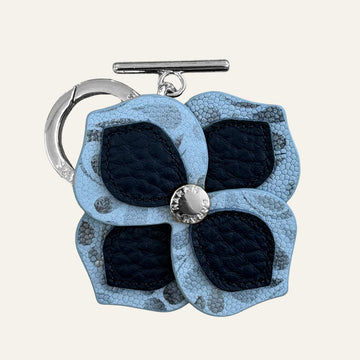 Fleur Tassel Charm | Navy Bicouture & Paisley Blue with Silver hardware