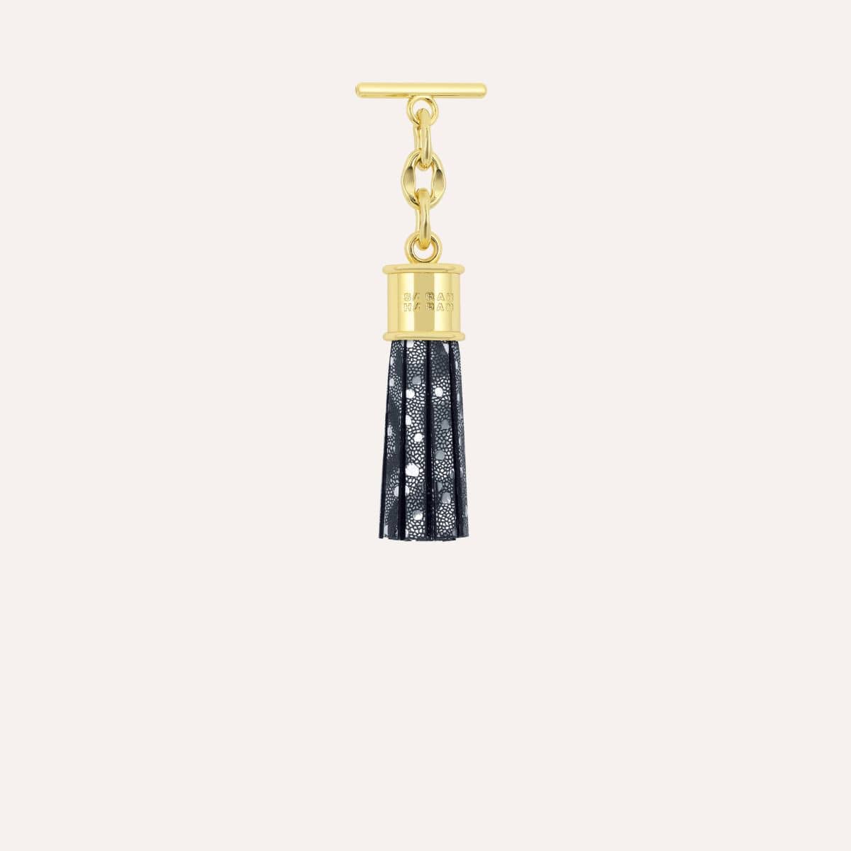Capsule Tassel Mini | Blue Leopard with Gold hardware
