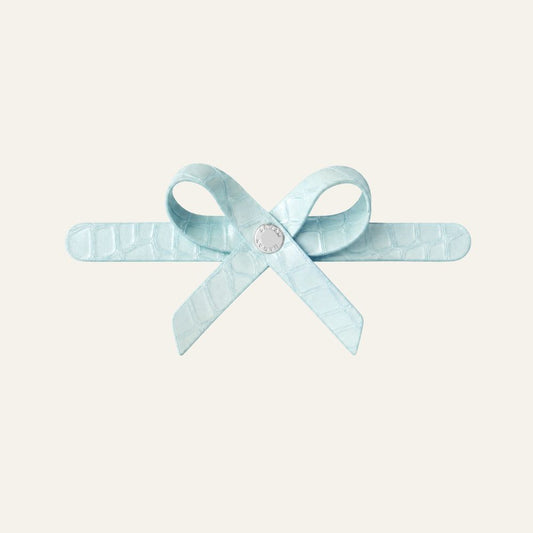 Petite Bow Mini | Blue Mist with Silver hardware