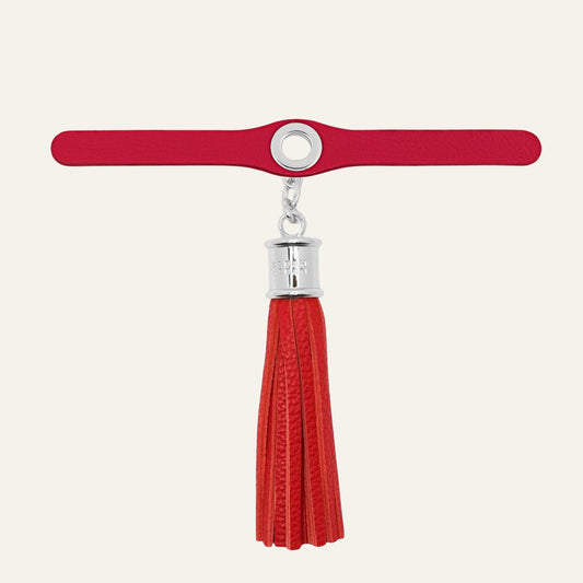 Deco Duo | Pillarbox Red with Silver hardware