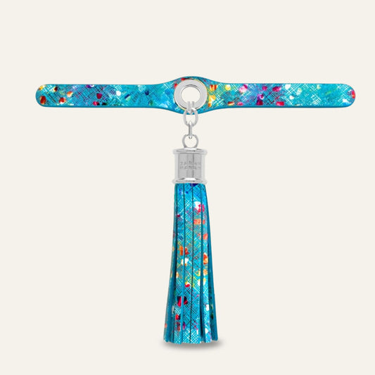 Capsule Tassel & Deco Stud | Jade Petal with Silver hardware