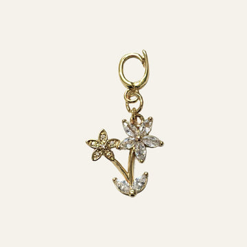 Flower Charm | Flower with Gold hardware