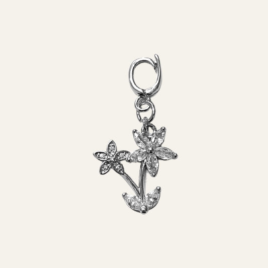 Charm | Flower with Silver hardware