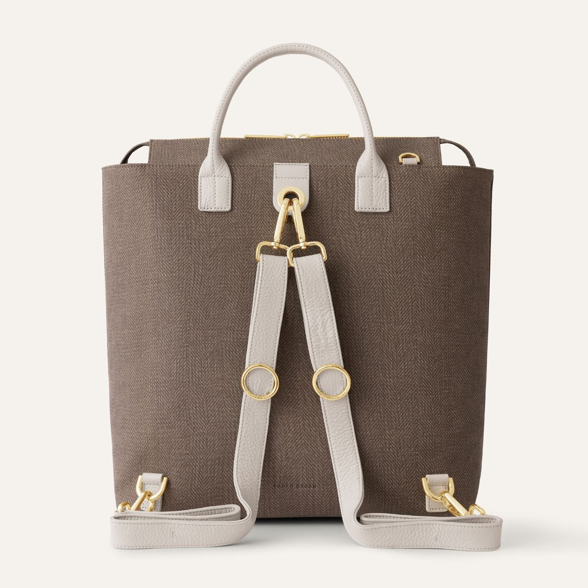 Poppy Backpack - Tweed | Chestnut Porcelain with Gold hardware