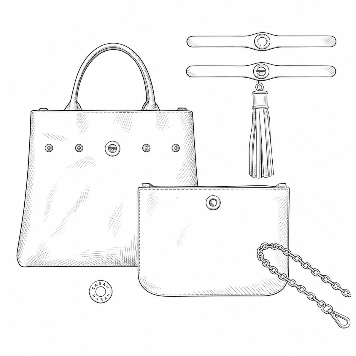 Dahlia Tote | Black with Silver hardware