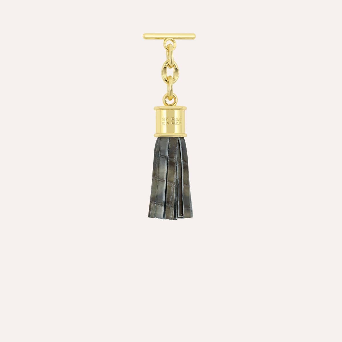 Capsule Tassel Mini | Flint Patent with Gold hardware