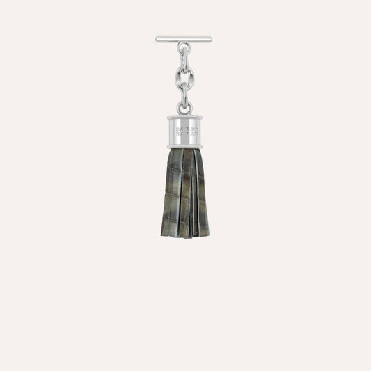 Capsule Tassel Mini | Flint Patent with Silver hardware
