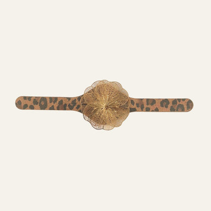 Fleur Deco Stud | Leopard Luxe with Gold hardware