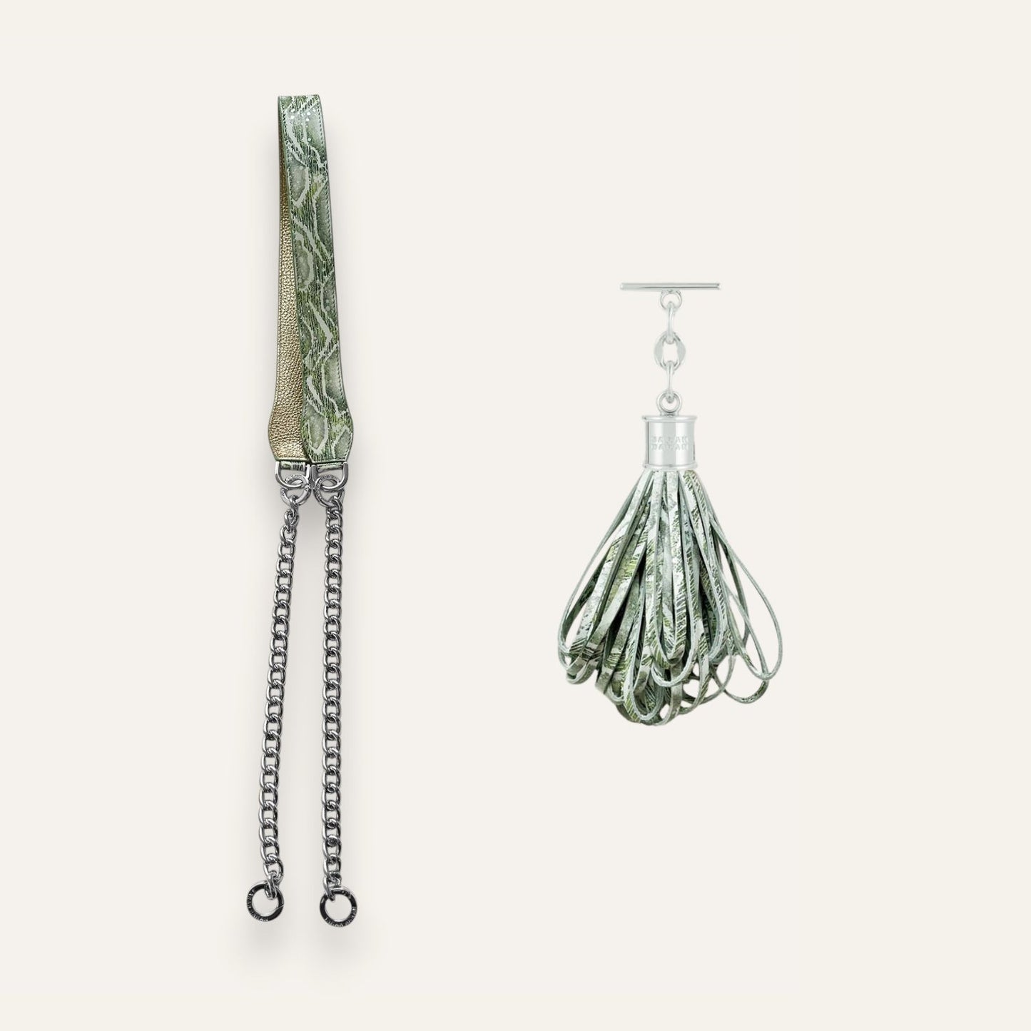 Gemini Duo | Lichen with Silver hardware