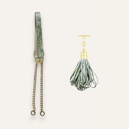 Gemini Duo | Lichen with Gold hardware