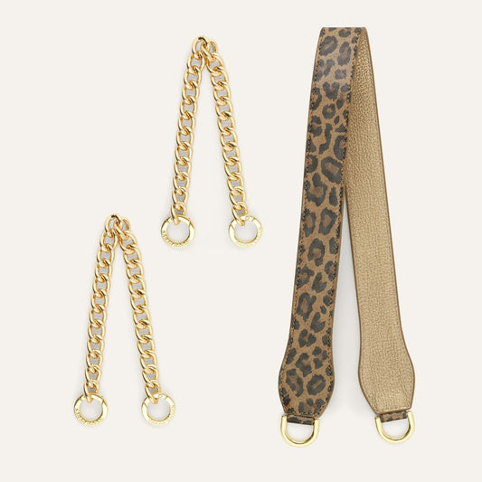 Complimentary Gift | Leopard Luxe Shimmer Metallic Gold with Gold hardware