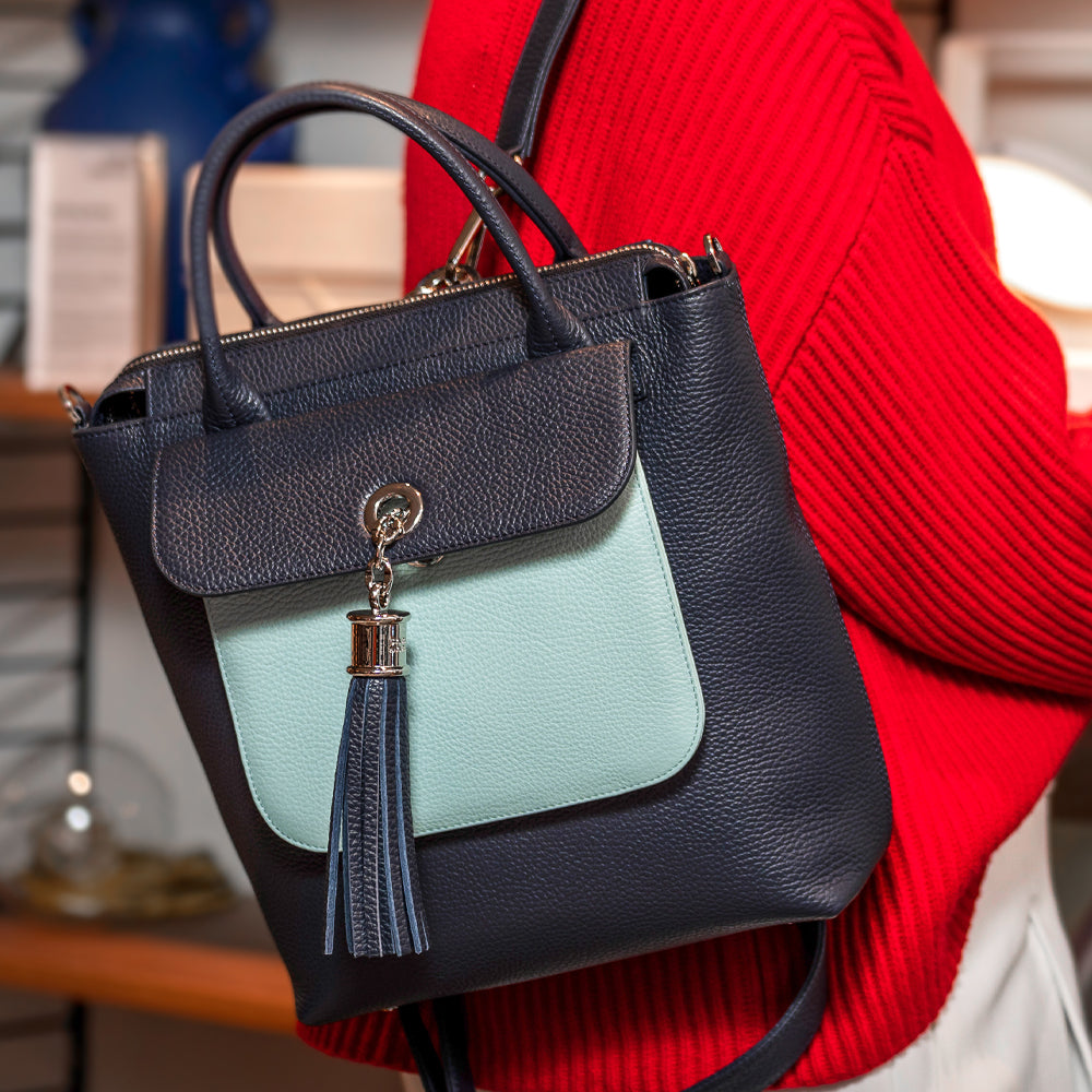 Sarah Haran Navy Mini P Backpack 