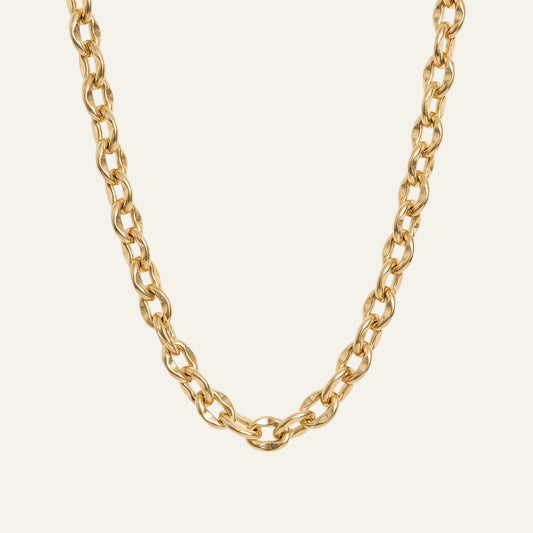 Padlock Chain Necklace | Pebble with Gold hardware