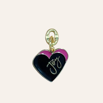 Heart of Joy Charm | Pink Heart with Gold hardware