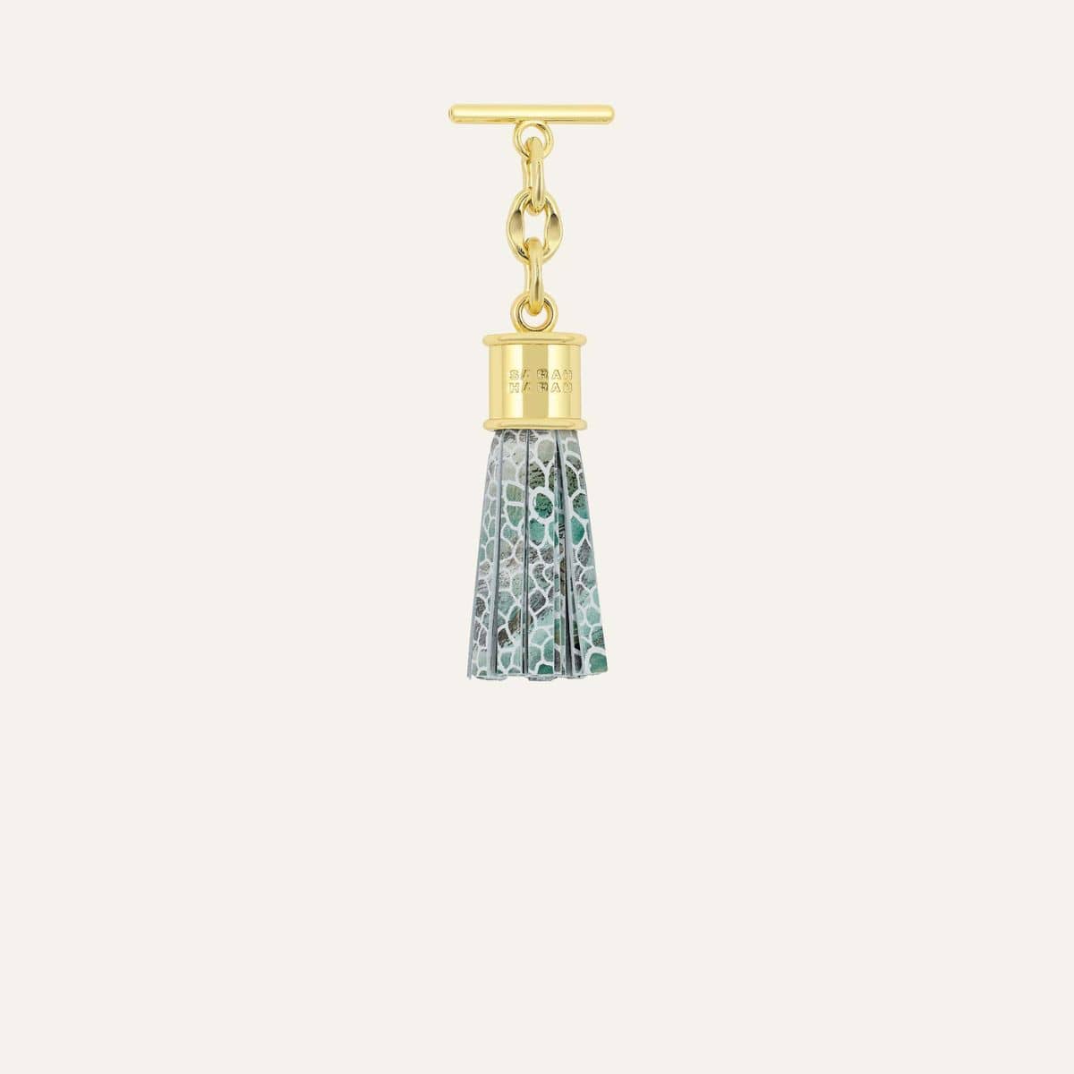 Capsule Tassel Mini | Green Mosaic with Gold hardware