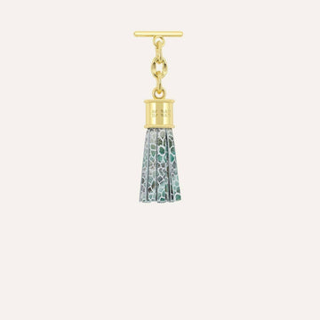 Capsule Tassel Mini | Green Mosaic with Gold hardware