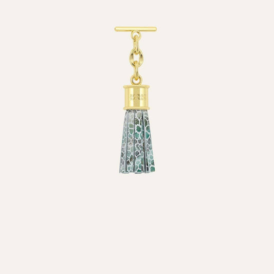Capsule Tassel Mini | Green Mosaic with Gold hardware